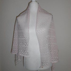 Abraham and Straus Lace Shawl Scarf Light Pink Vintage